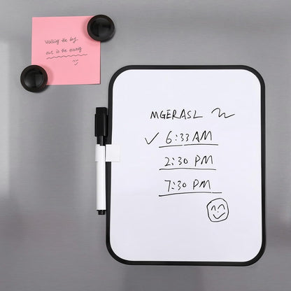 Magnetic Whiteboard with Marker and Magnets, 6" x 8",Small Whiteboard for Classroom, School Locker,Home, Office (Pink)