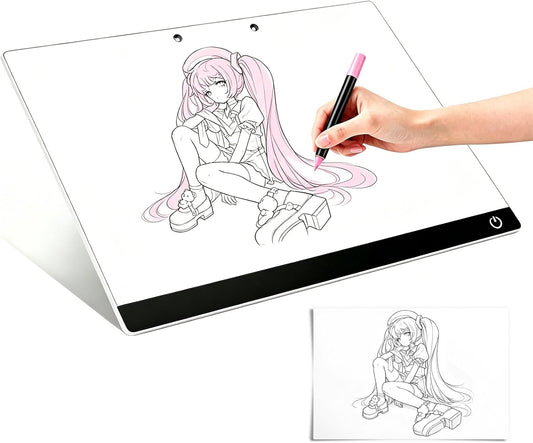 LED Drawing Board for Kids,13.7" USB Light Up Tracing Tablet Full Art Set with 6 RGB Light Modes, Doodle Glow LED Note Board with Colors, Gifts for Kids Birthday Christmas Gift Ideas
