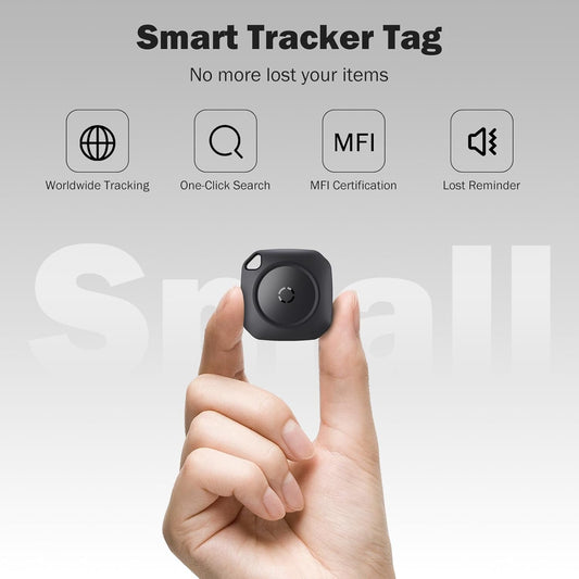 Air Tracker Tag-4 Pack, Smart Bluetooth Tracker Work with Apple Find My(iOS Only), Luggage Tracker Tag for Key, Luggage, Backpack, Suitcase, Replaceable Battery, weTag, Black