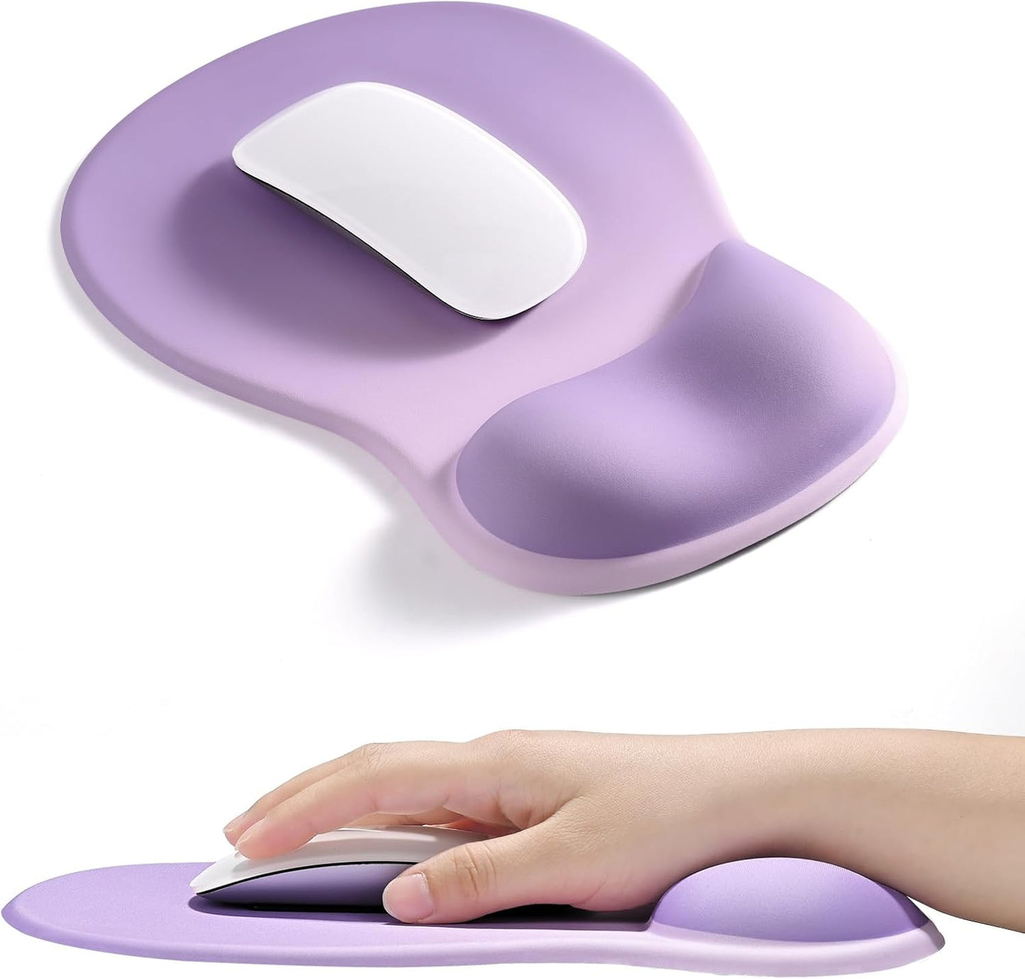 EooCoo Ergonomic Mouse Pad with Gel Wrist Rest Support, Middle Concave Design for Natural Wrist Alignment, Non-Slip Base Mousepad for Laptop, Computer, Office Desk Accessories, Carpal Tunnel Syndrome