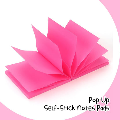Osboo Sticky Notes 3x3 Pop Up Self-Stick Notes Pads with 6 Bright Colors, Easy to Post for Office, School, Home, 6 Pads/Pack, 100 Sheets/Pad(Pop Up)