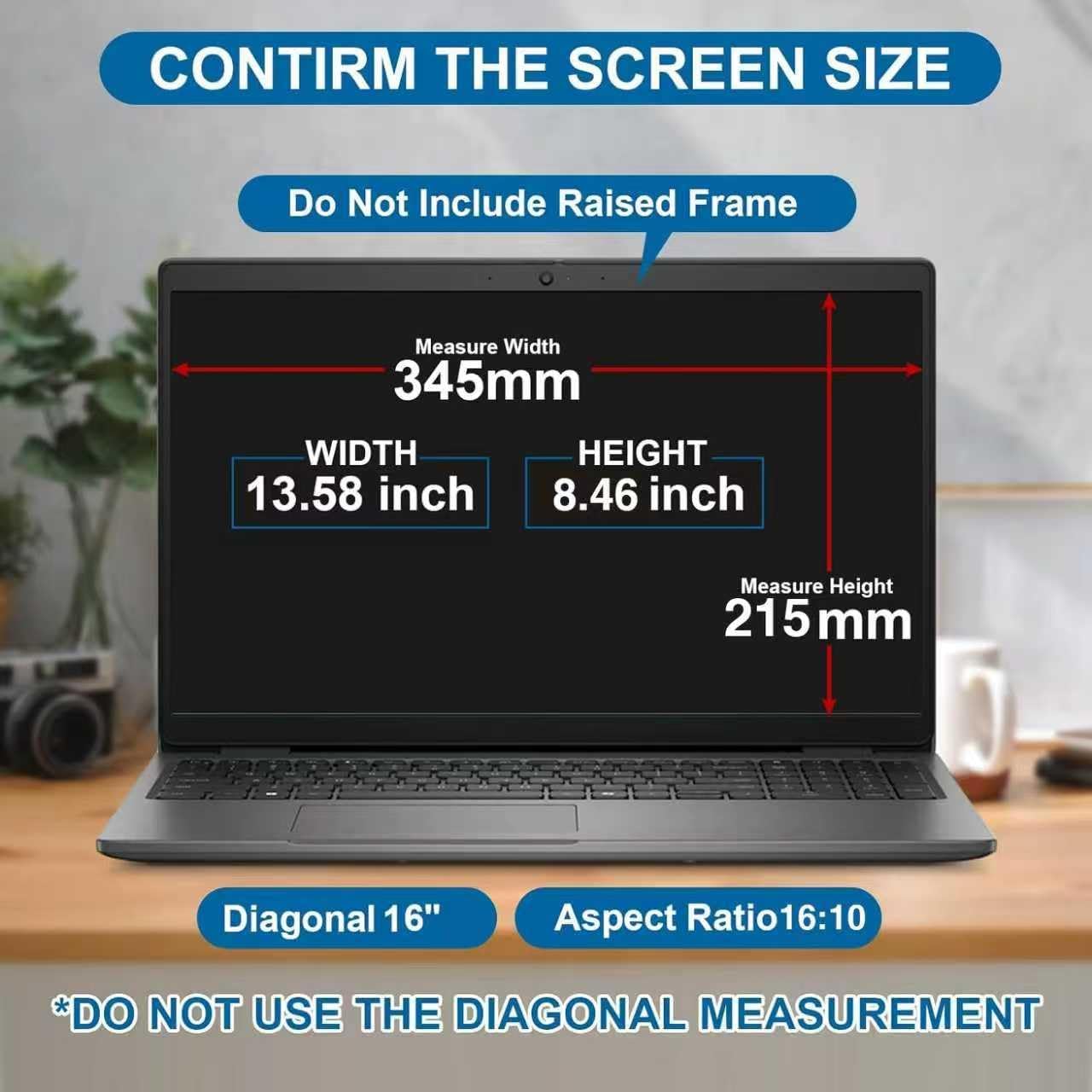 【2 Pack】 15.6 Inch Laptop Privacy Screen Protector, 16:9 Aspect Removable Anti-Glare Blue Light Filter Protector - Scratch Resistant Data Privacy Screen Protecto