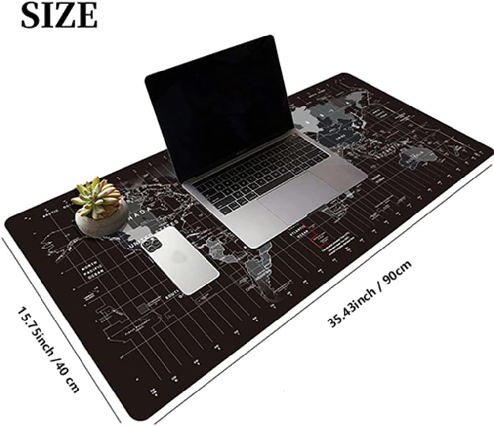 HGWALP Black Topographic Large Gaming Mouse Pad Extended XXL(900 * 400 * 3MM) Mouse Mat Long Desk Pad with Stitched Edges for Keyboard Home Office Gaming Work Big Desk Mat
