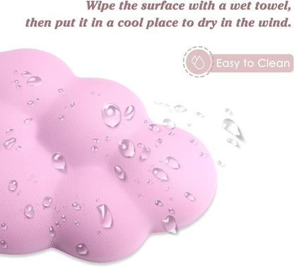 Cloud Wrist Rest Cushion for Mouse Ergonomic Soft PU Leather Memory Foam Wrist Pain Relief Mouse Wrist Support Pad with Anti-Skid Base for Office School Home Laptop & Computer Mouse (White)