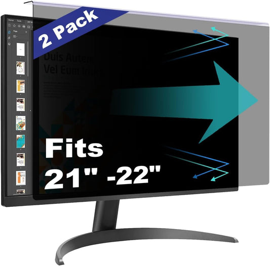 [2 Pack] Computer Privacy Screen Shield Compatible for 23.6/23.8/24 Inch 16:9 Widescreen Desktop Monitor - 30° Privacy Blackout & Blue Light Filter - Hanging Design for Easy On/Off Removable Setup