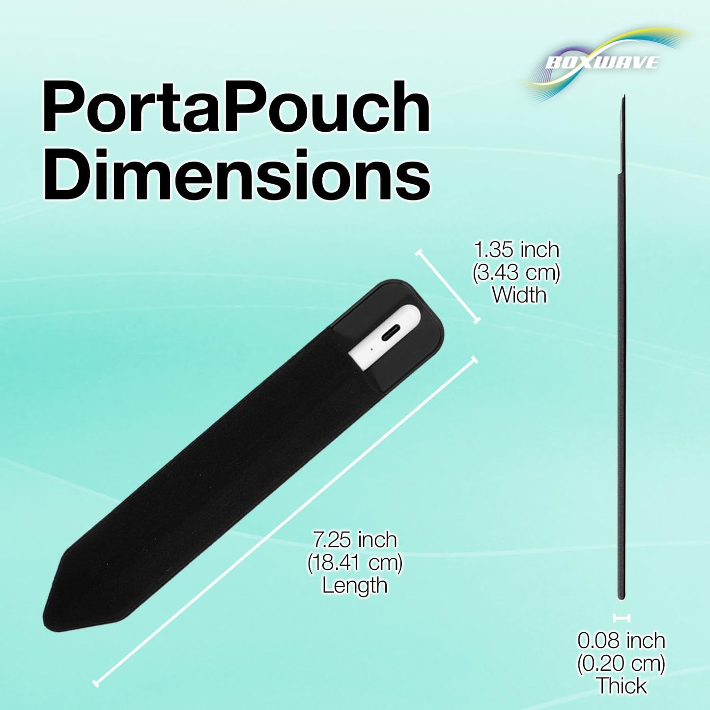 BoxWave Stylus Pouch Compatible with Apple iPhone XR - Stylus PortaPouch, Pen Stylii Holder Carrier Portable Self-Adhesive - Jet Black