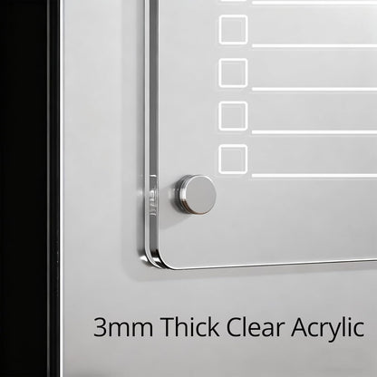 Magnetic Dry Erase to Do List Board for Fridge, 12 X 8 inch Acrylic Shopping List Whiteboard with 3 Markers