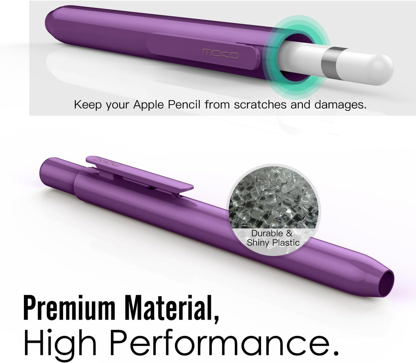 MoKo Holder Case for Apple Pencil 1st Generation, Retractable Apple Pencil 1st Case Protective iPad Pencil Sleeve Skin Cover with Sturdy Clip, Pink
