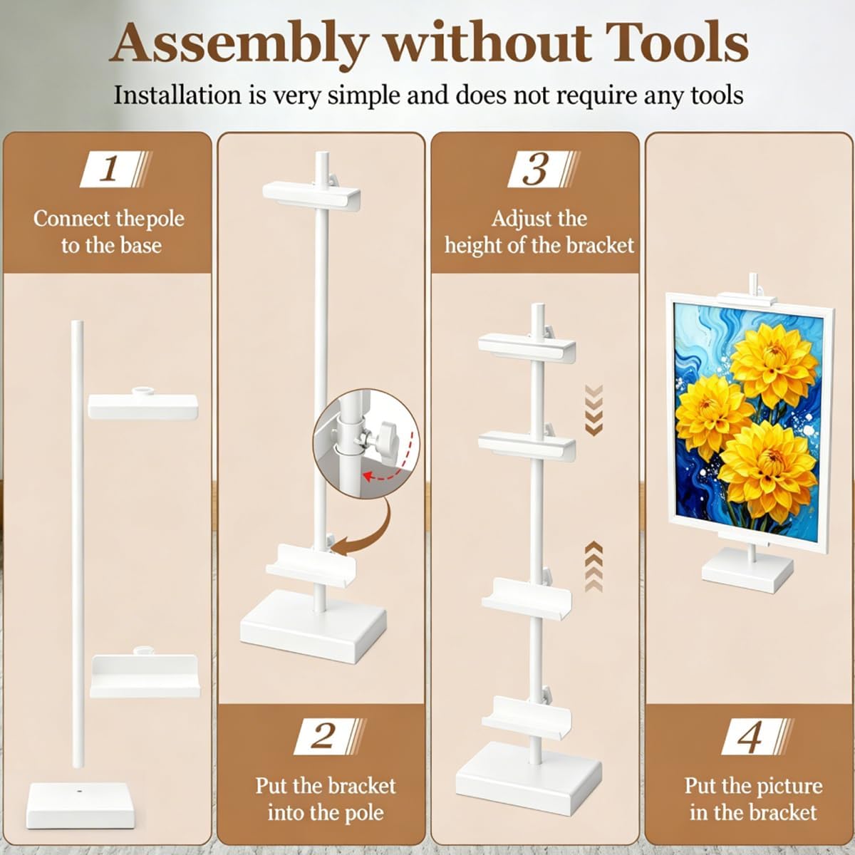 1pcs Adjustable Tabletop Easel Stand for Picture Frames, Picture Easels for Display, Gold Easel, Picture Frame Stand, Adjustable Art Easel.(18inch,Black)