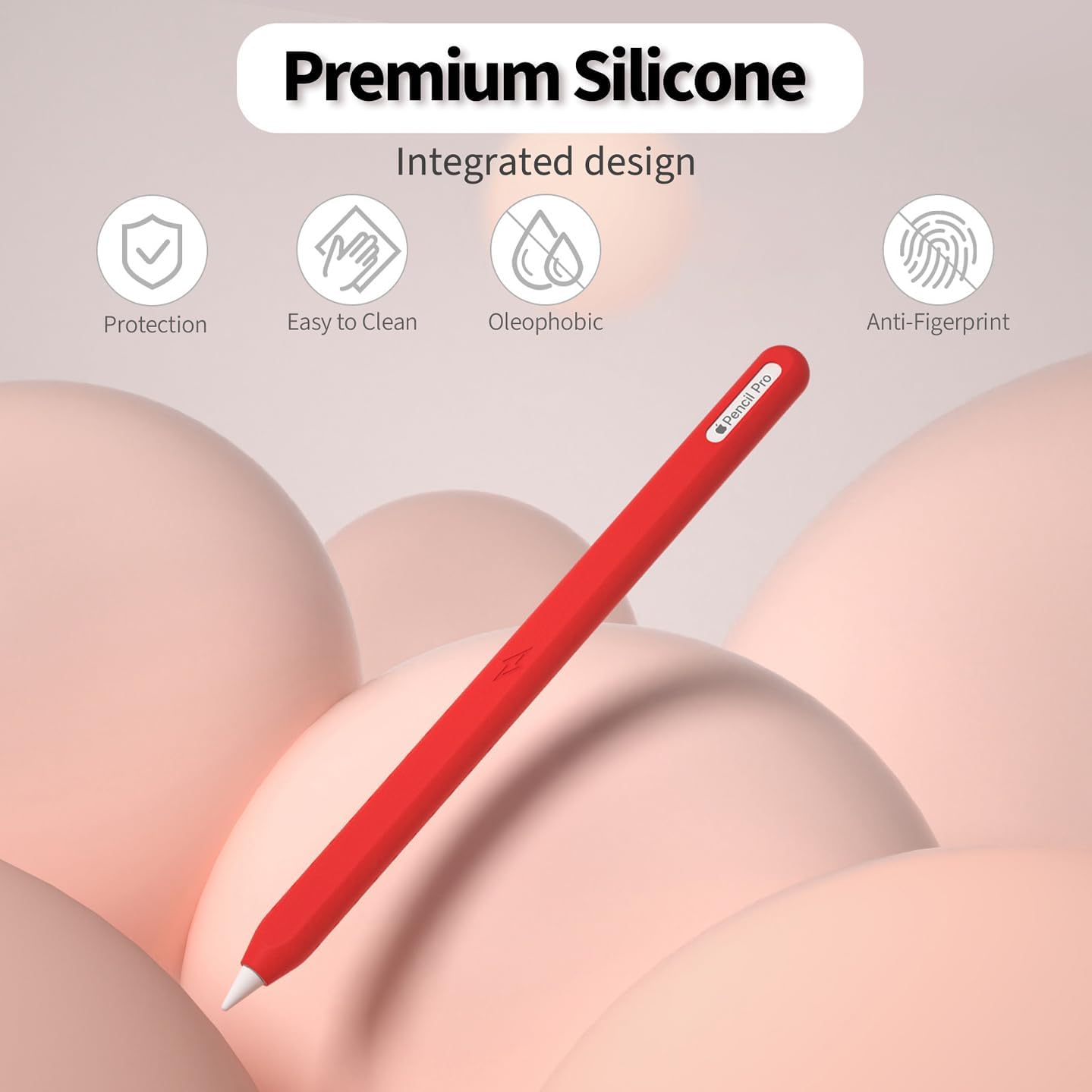 Ultra Thin Protective Pencil Cover for Apple Pencil Pro &Apple Pencil 2nd Gen Silicone Case Sleeve Compatible with Apple Pencil Pro (Pink)