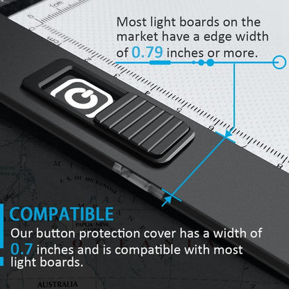 Light Pad Switch Cover Slide, ILIVABLE Diamond Painting Touch Button Protector Cover for Light Table, Light Box for Tracing, Light Board (Black 2 Pack)