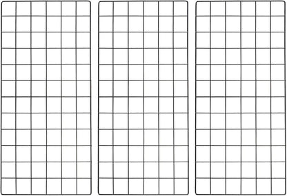 YOKIVE 3Pcs Iron Wire Grid Panel, Decorative Panels Board | Photo Pictures Display Holders Hanging Frame for Home Office (Black, 16"x12")