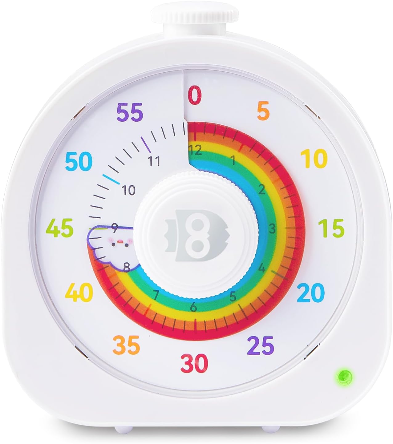 Visual Timer for Kids and Adults 60 Min/12 Hour Rechargeable Countdown Timer with Magnetic Sticker and Mute Function Kids Pomodoro Timers for Classroom Office Kitchen Silent Operation & Rainbow Disk