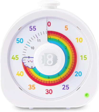 Visual Timer for Kids and Adults 60 Min/12 Hour Rechargeable Countdown Timer with Magnetic Sticker and Mute Function Kids Pomodoro Timers for Classroom Office Kitchen Silent Operation & Rainbow Disk
