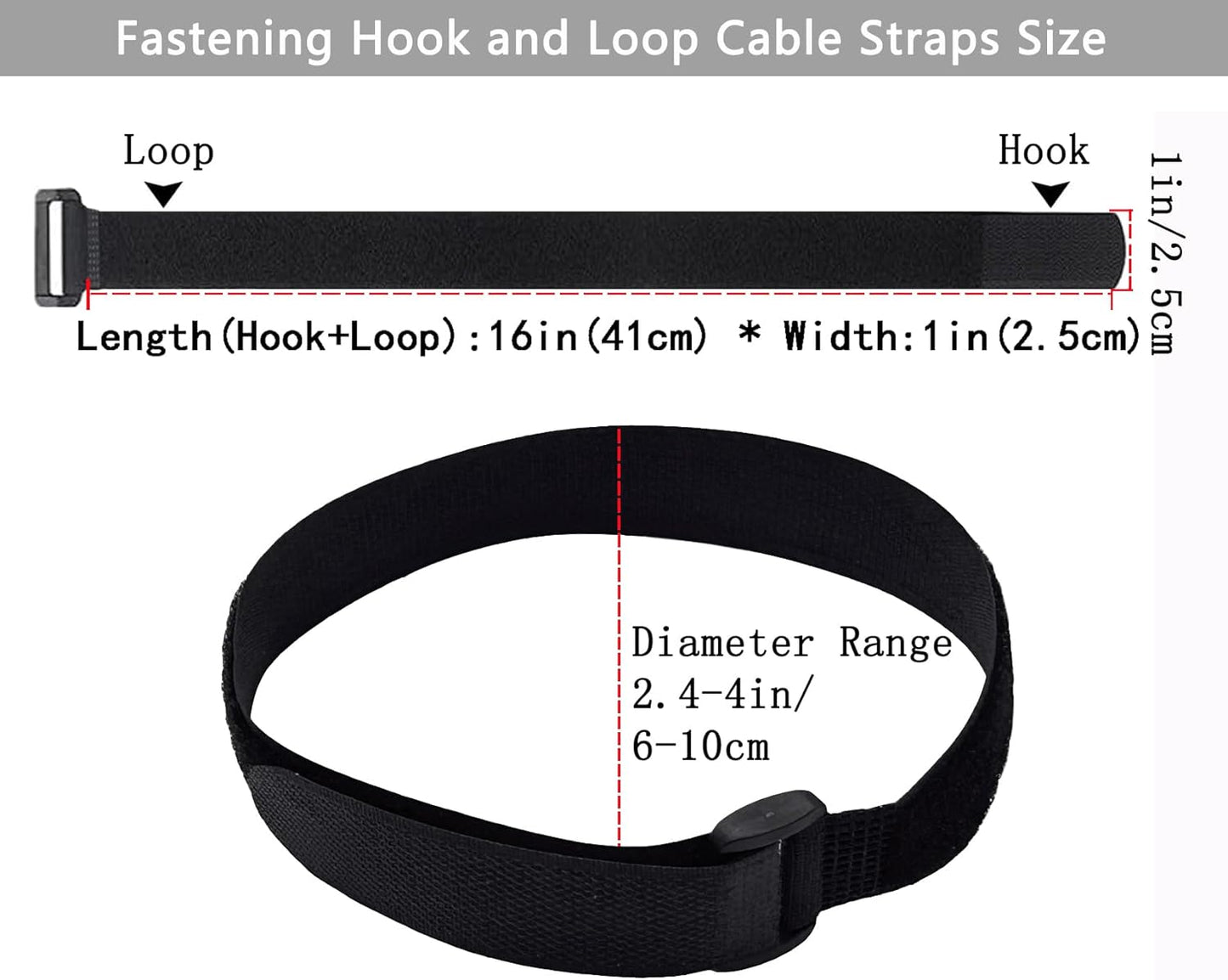 20 Pack (12 x 1 Inch) Reusable Fastening Cable Straps,Adjustable Multi-Purpose Hook and Loop Straps Nylon Cable Ties for Wire Cable Management Home Office Garage Outdoor Organization