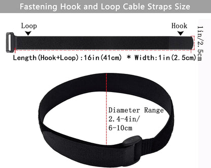 20 Pack (12 x 1 Inch) Reusable Fastening Cable Straps,Adjustable Multi-Purpose Hook and Loop Straps Nylon Cable Ties for Wire Cable Management Home Office Garage Outdoor Organization
