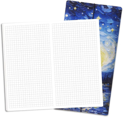 qianshan Travelers Notebook Inserts with PVC Sleeve,Undated Weekly Planner,Weekly To Do List Notepad,TN Journal,30 Sheets,8.5" x 4.7",Pocket Travelers Notebook for Journals,Diaries,Planners,Pink Cat