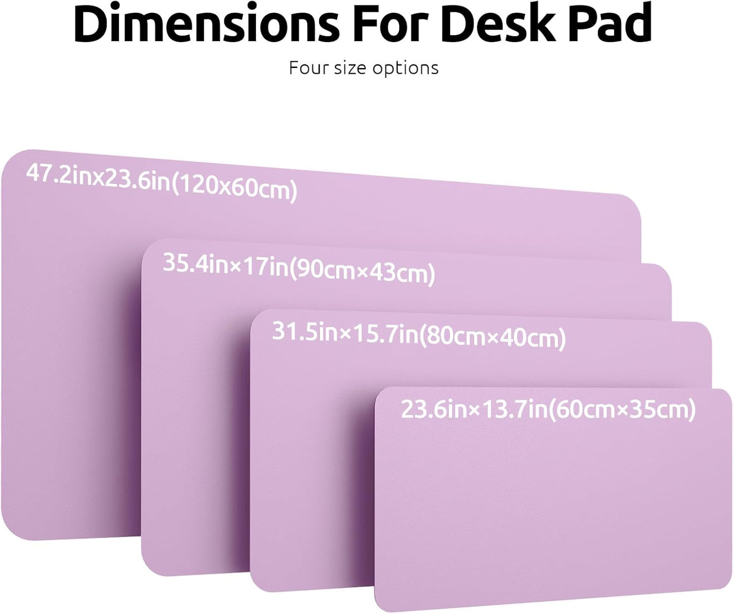 YSAGi Large Extended PU Leather Desk Pad Protector – Non-Slip Waterproof Desk Mat for Office & Home, Easy Clean Mouse Pad & Laptop Writing Blotter 35.4"x17" Black - Colors B