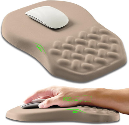 Ergonomic Slope Mouse Pad Wrist Support, Wrist Rest Mousepad for Carpal Tunnel Pain Relief with Massage Bulge and Slow Rebound Memory Foam (12x8 inch, Black)