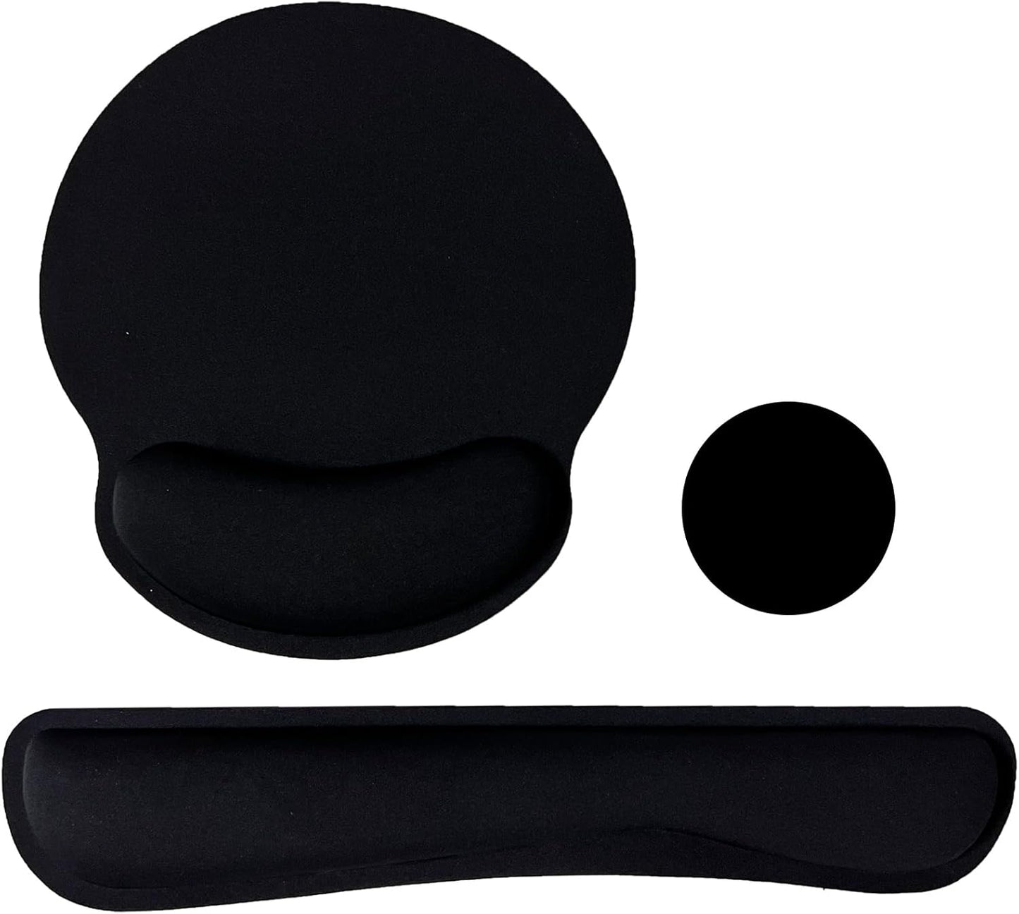 Keyboard Wrist Rest Pad Mouse Pad with Wrist Support Set of 3, Mousepad with Non-Slip Rubber Base, Ergonomic Memory Foam Mouse Wrist Cushion Support for Home Office Laptop Computer Gaming, Forest