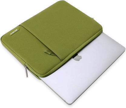MOSISO Laptop Case 13.3 inch, 13-13.3 inch Laptop Sleeve Compatible with MacBook Air/Pro 13/Pro 14 M5 M4 M3 M2 M1, HP Dell ASUS Lenovo,Polyester Vertical Computer Sleeve Bag with Pocket, Antique Green - Colors B