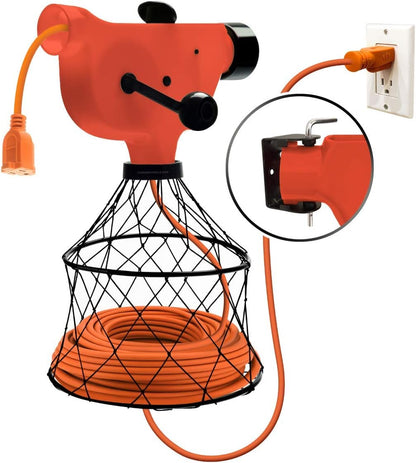 Extension Cord Winder Organizer, Transportable from Wall to Wall with 2 Fixed and 1 Swivel Wall Mount