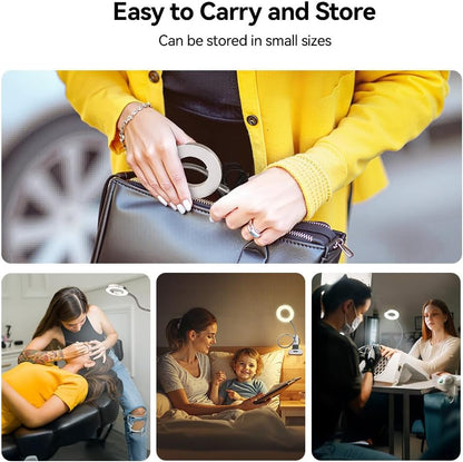 Skymore Clip on Light -3 Color Modes&10 Brightness LED Reading Desk Light with Clamp Flexible Gooseneck Book Light for Kids' Bedtime Reading, Zoom Meetings, Clip on Table, Headboard, Dorm&Office Use