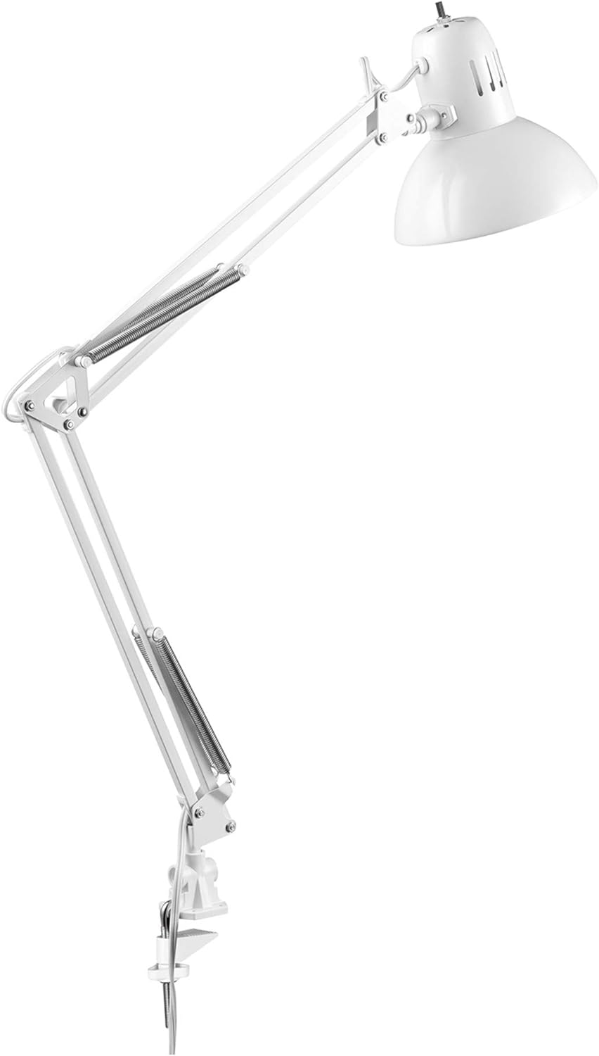 Globe Electric 12641 Architect 32" Swing-Arm Clamp-On Lamp, Black Architect, Finish, LED Bulb Included
