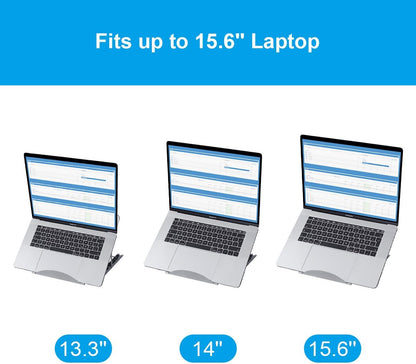 Ergonomic Laptop Tablet Stand Metal Mesh Ventilated Desktop Adjustable Computer Holder Riser Compatible with Apple MacBook Air Pro Dell XPS HP Samsung Lenovo More Laptops up to 16" (Black)