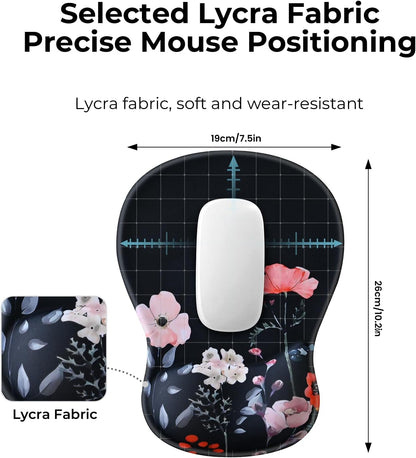 EooCoo Ergonomic Mouse Pad with Gel Wrist Rest Support, Middle Concave Design for Natural Wrist Alignment, Non-Slip Base Mousepad for Laptop, Computer, Office Desk Accessories, Carpal Tunnel Syndrome