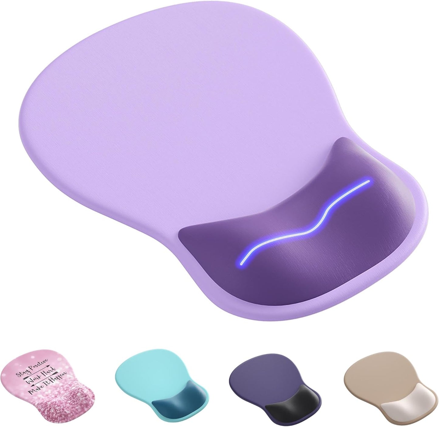 Ergonomic Mouse Pad with Wrist Rest,Cute Gel Mousepad Wrist Support - Small Mini Portable for Travel Mouse Pads for Desk Laptop,Computer,Office & Home Decor (Pink&Light Pink)