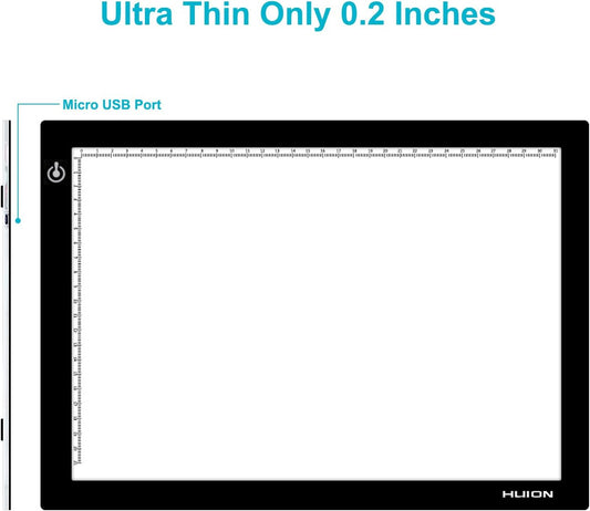 HUION L4S LED Light Box A4 Ultra-Thin USB Powered Adjustable Light Pad for Tracing