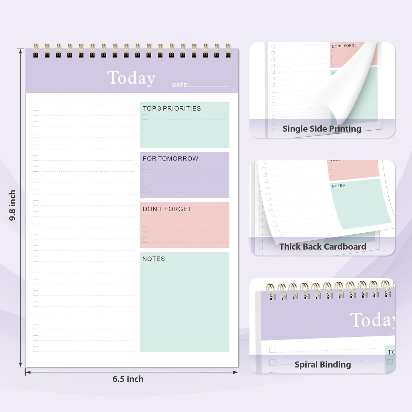 Weekly To Do List Notepad, Undated Planner with 52 Sheets (8.5''x11''), Desk Weekly Planner for Women & Man, Home School & Work