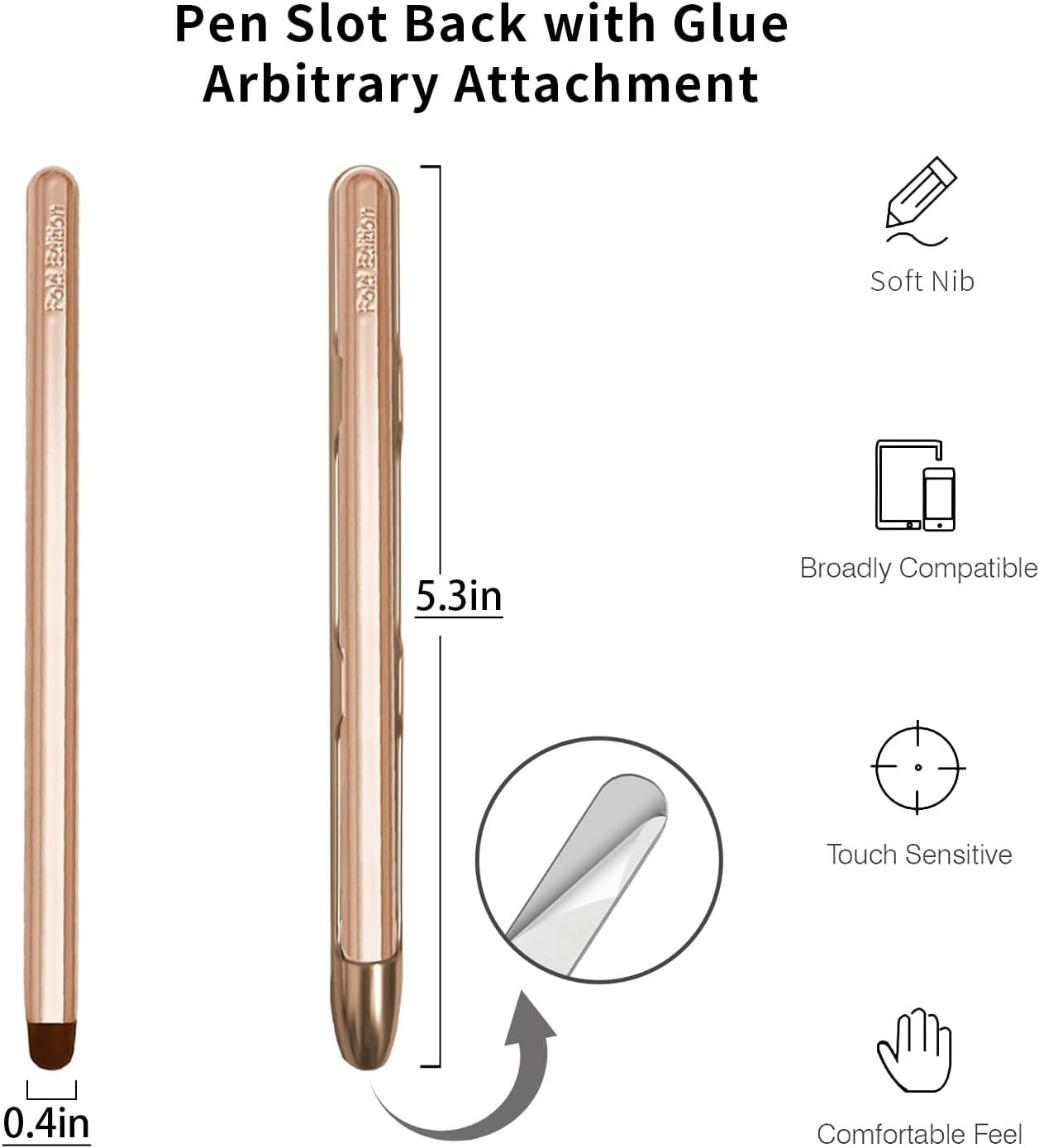 Stylus Pens with Pen Slot for Touch Screens, High Precision Capacitive Universal Stylus for iPad iPhone Tablets Samsung Galaxy All Touch Screen Devices (Black)