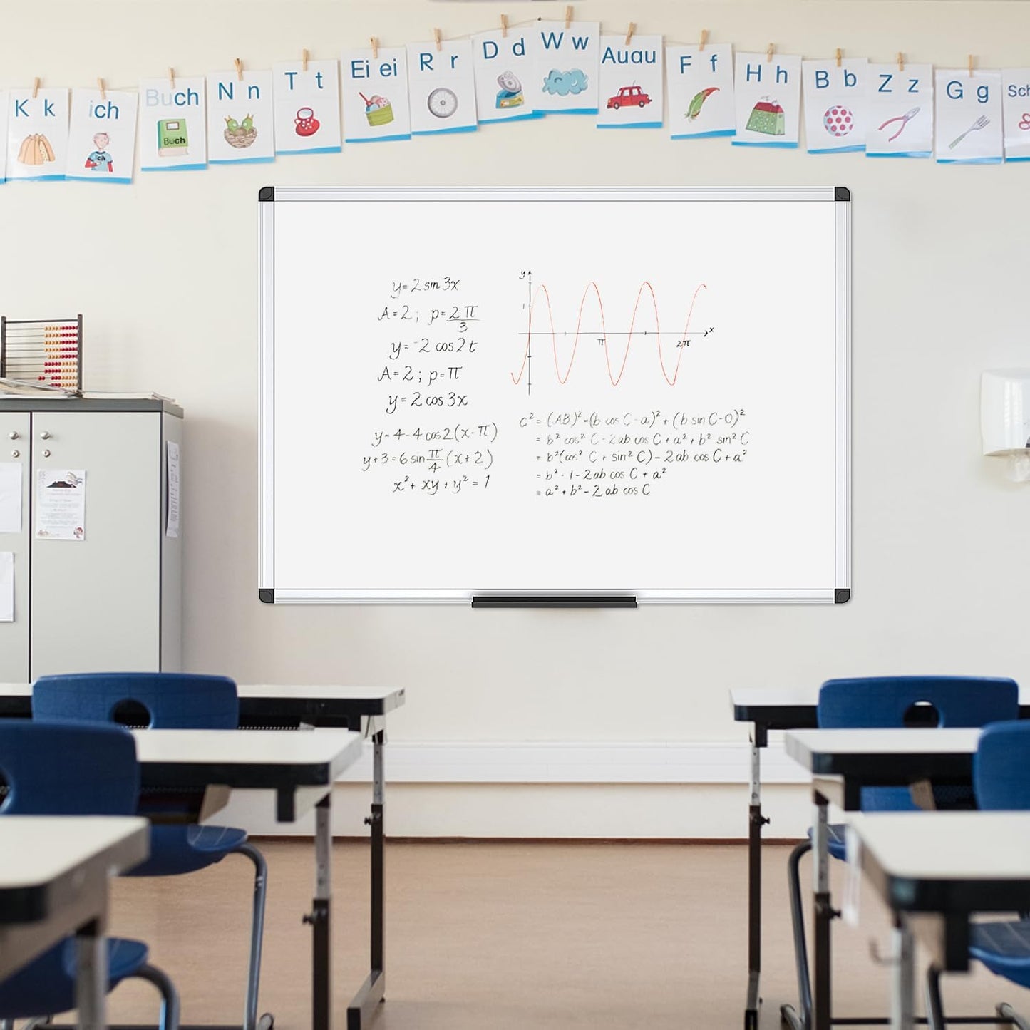VIZ-PRO Magnetic Dry Erase Board, 24 X 18 Inches, Silver Aluminium Frame