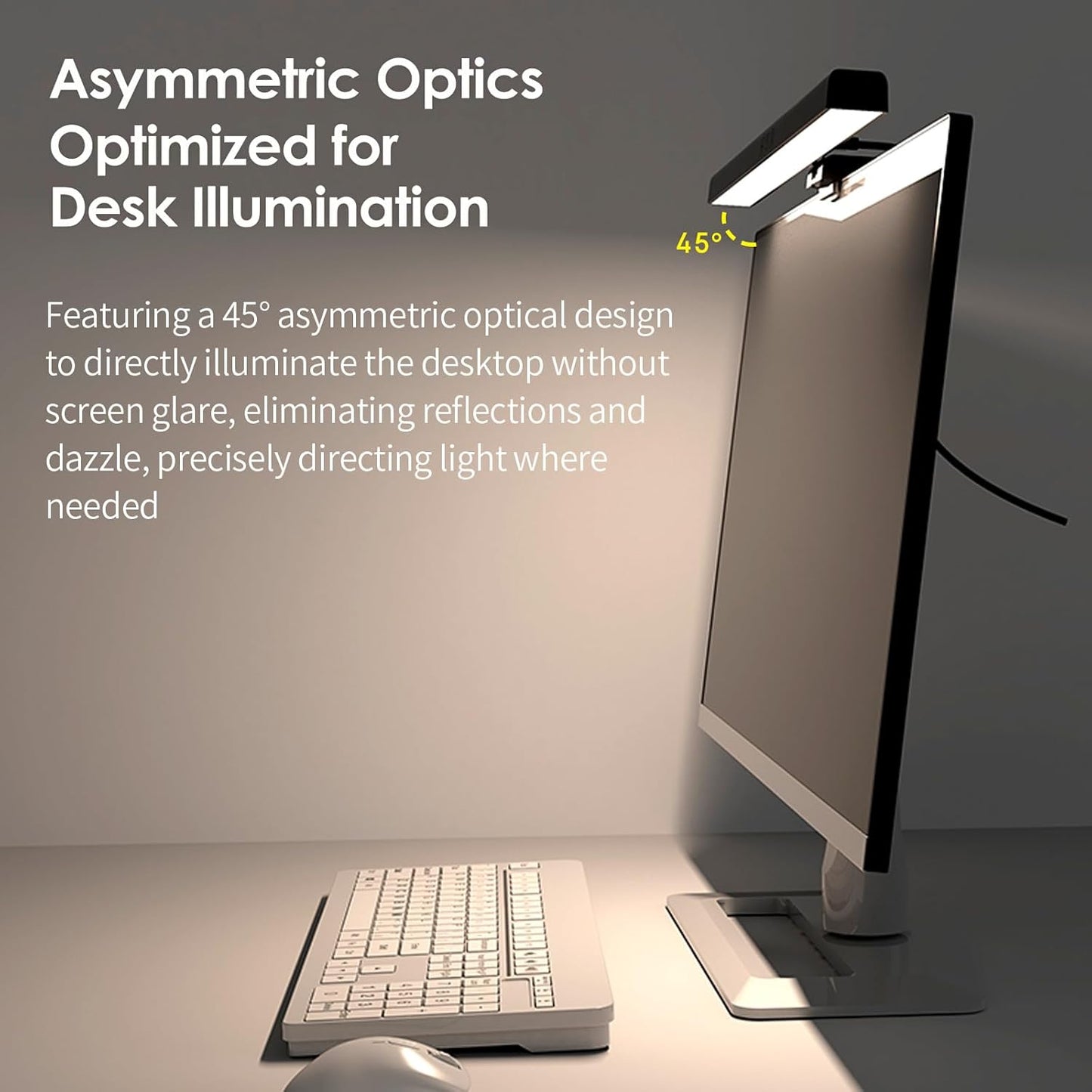 BY-J Computer Monitor Light Bar, Eye-Care USB Reading LED Task Lamp with Touch Control, Fit for Curved Monitor, No Screen Glare Dimmable Desk Lamp Computer Monitor Light Bar for Screen Home Office