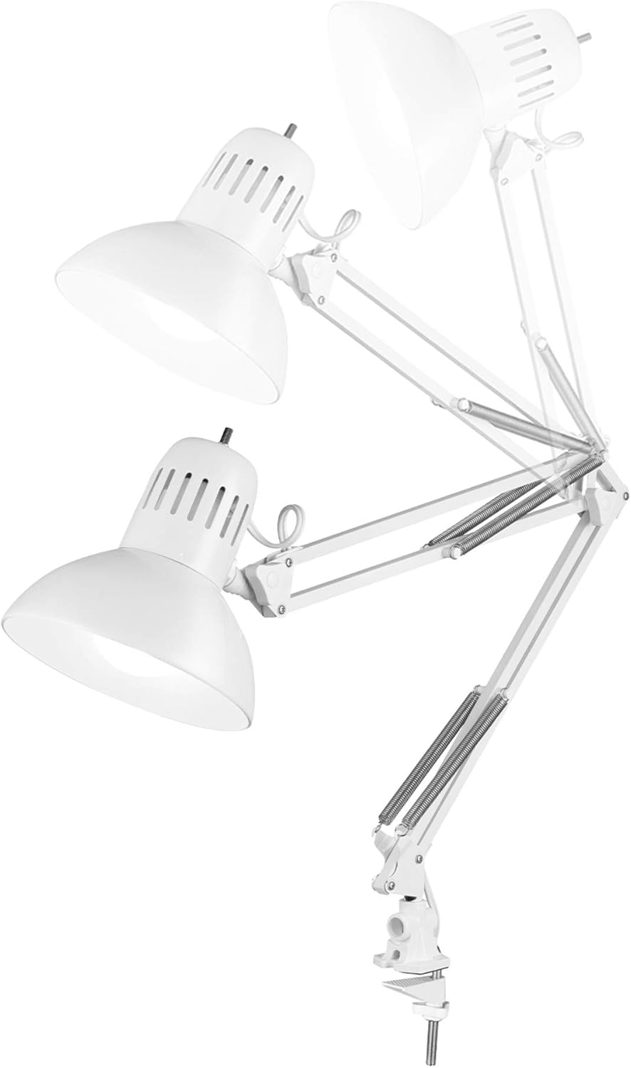 Globe Electric 12641 Architect 32" Swing-Arm Clamp-On Lamp, Black Architect, Finish, LED Bulb Included