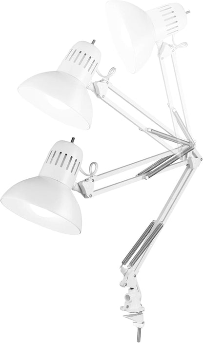 Globe Electric 12641 Architect 32" Swing-Arm Clamp-On Lamp, Black Architect, Finish, LED Bulb Included