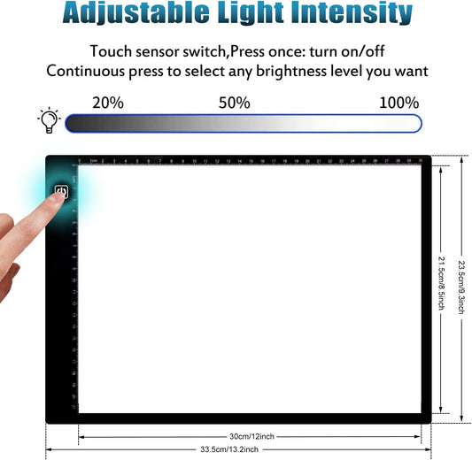 SevenFish Diamond Painting A4 Light Pad, Upgraded Light Board High Brightness No Black Dots Diamond Art Light Box for Diamond Painting Accessories, Drawing/Tracing/Craft/Sketching/Weeding Vinyl
