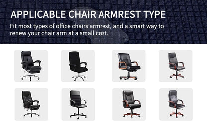 FORCHEER Office Chair Armrest Covers 12-15 Inch Velvet Elastic Black Arm Rest Covers for Desk Computer Chairs Washable