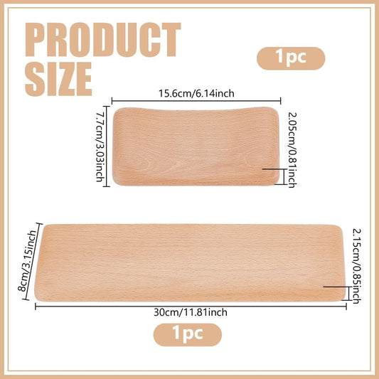 AHANDMAKER 2PCS Wood Keyboard Wrist Rest 2 Size 60 Key Wooden Wrist RestErgonomic Rest for Computer Keyboard Ergonomic Desk Pad Gaming Office Home Decor, Blanched Almond