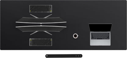 Cacoy 36" x 20" Leather Desk Mat for Home Office, Extra Large PU Leather Desk Pad Blotters, Waterproof Computer Keyboard Mat, Extended Gaming Mouse Pad, Desk Protector for Desktop and PC Laptop, Black