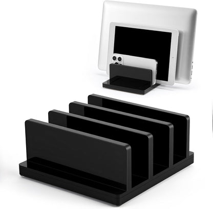 Chunful Adjustable Vertical Laptop Stand for Desk, Acrylic 3 Slot Laptop Holder Desktop, Invisible Desktop Notebook Dock for Notebook Computer, All Gaming Laptops up to 17''