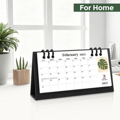 KONVINIT Small Desk Calendar 2026-2027, 6.3" x 3.1", 2026 Desk Calendar - Runs From January 2026 Until December 2027, 24 Months Mini Desktop Calendar for School, Home and Office Supplies