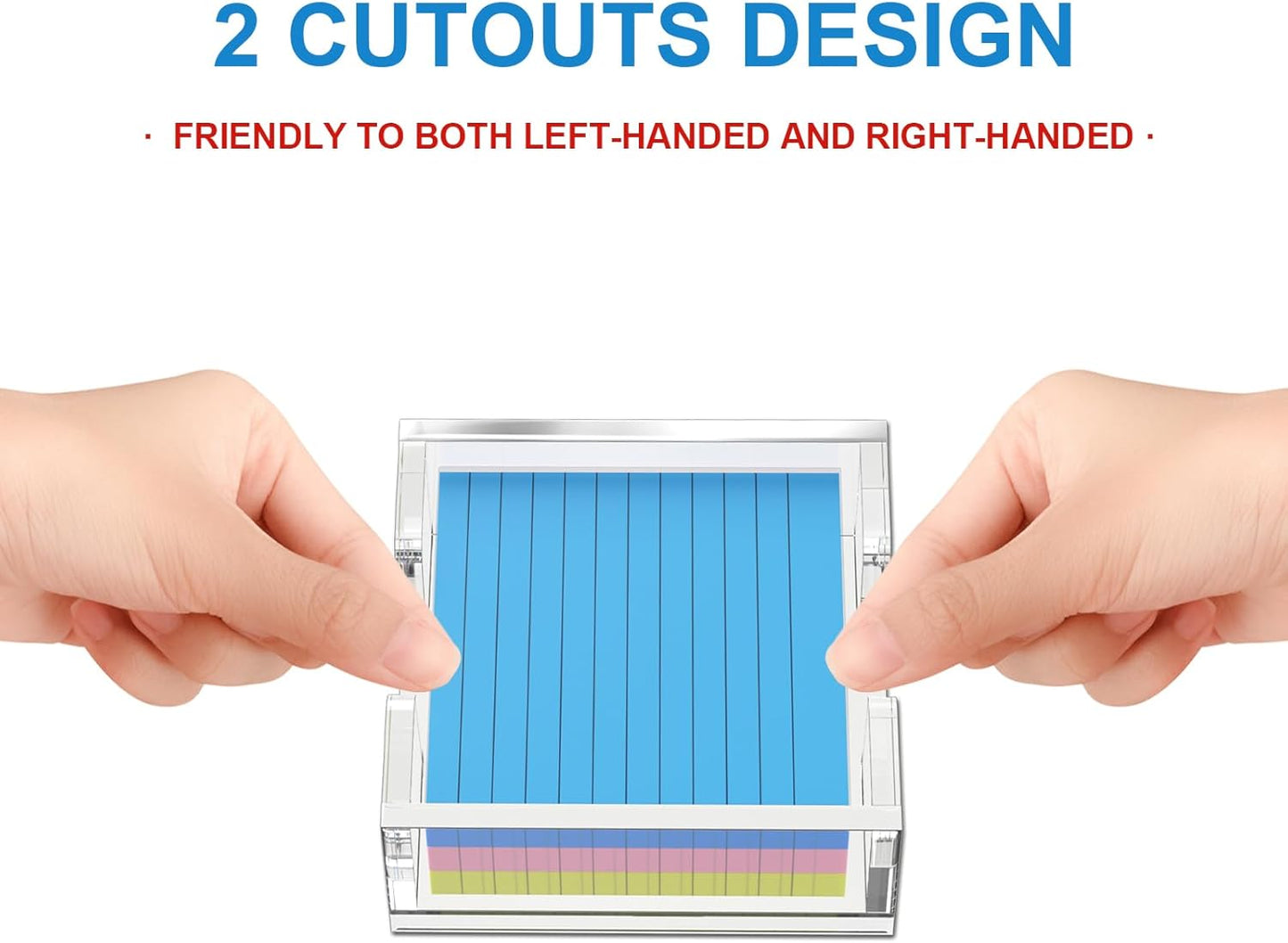 WINFFOR Acrylic Notepad Holder Dispenser - 3x3 in Sticky Note Memo Holder for Desk Organizer (W/O Pads) Office Desk Accessories School Supplies, Crystal Clear