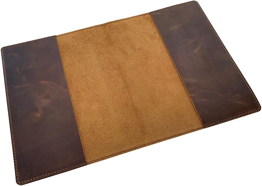 Fan&Ran Genuine Leather Journal Cover for Field Notes Notebooks, Moleskine Cahier Journal Pocket 3.5 x 5.5 Inches, Bourbon Brown