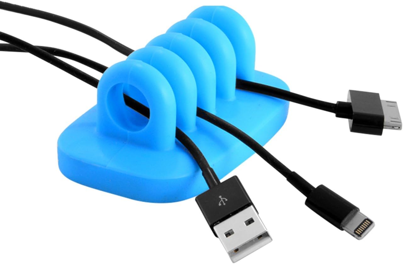 Cable Clip Holder Weighted Desktop Cord Management Fixture (Black)