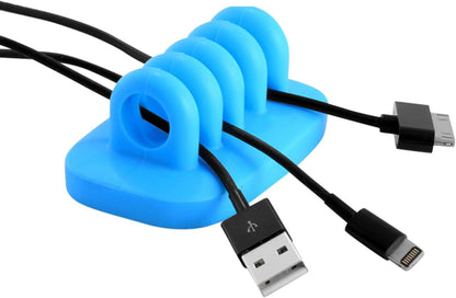 Cable Clip Holder Weighted Desktop Cord Management Fixture (Black)