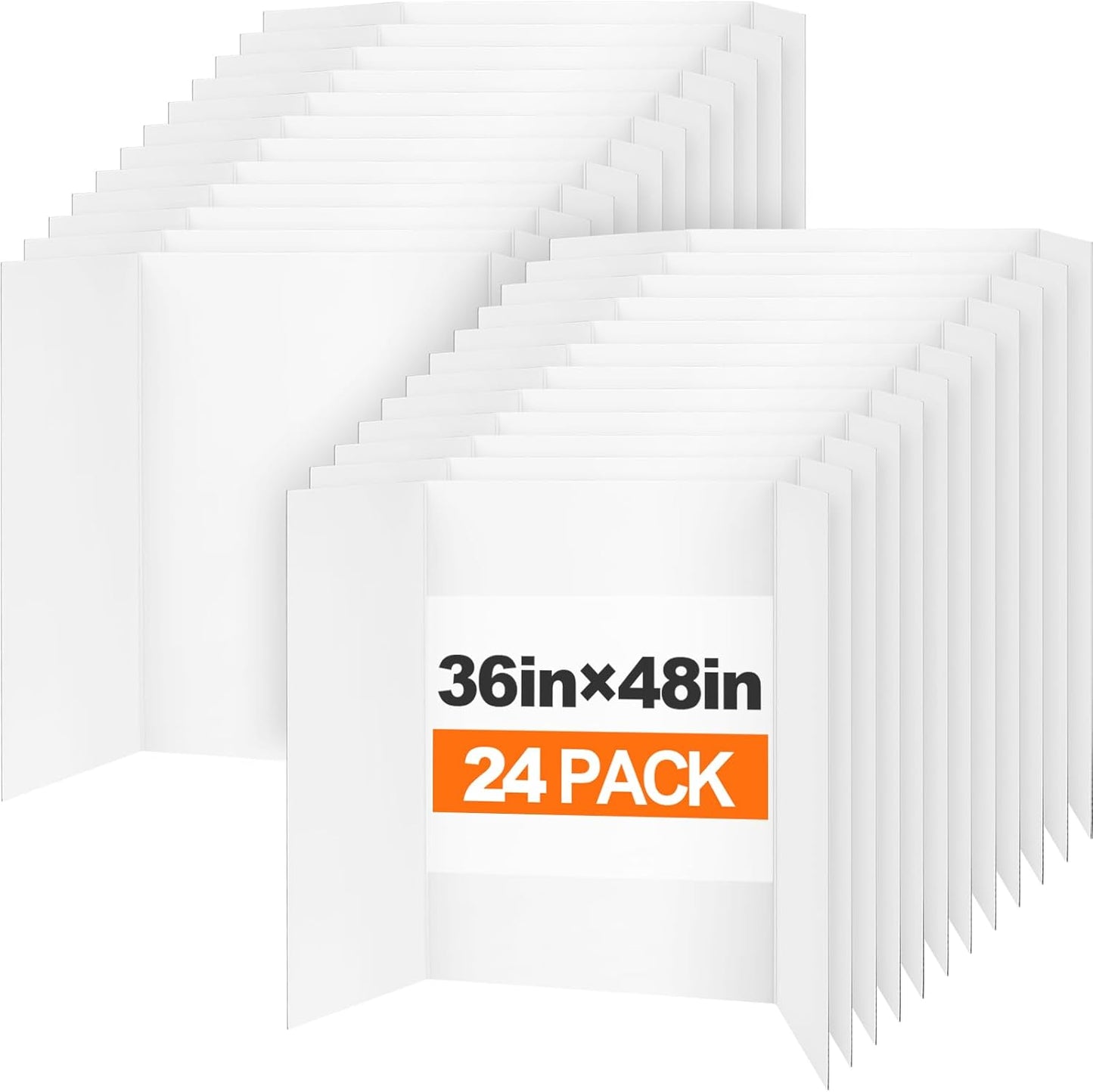 TUXITA Trifold Poster Board,4 Pack 36" x 48" Large White Corrugated Poster Boards,Science Fair Display Boards,Project Boards Perfect for School Projects, Event Displays and Business Presentations