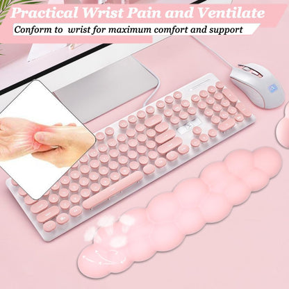 Keyboard Wrist Rest, BamLue Memory Foam Pad Set for Easy Typing & Pain Relief for Laptop, Office & Home, Ergonomic Sets for Keyboard, Gel Mouse Wrist Rest, Smooth Fiber Cushion Wrist Support-Black